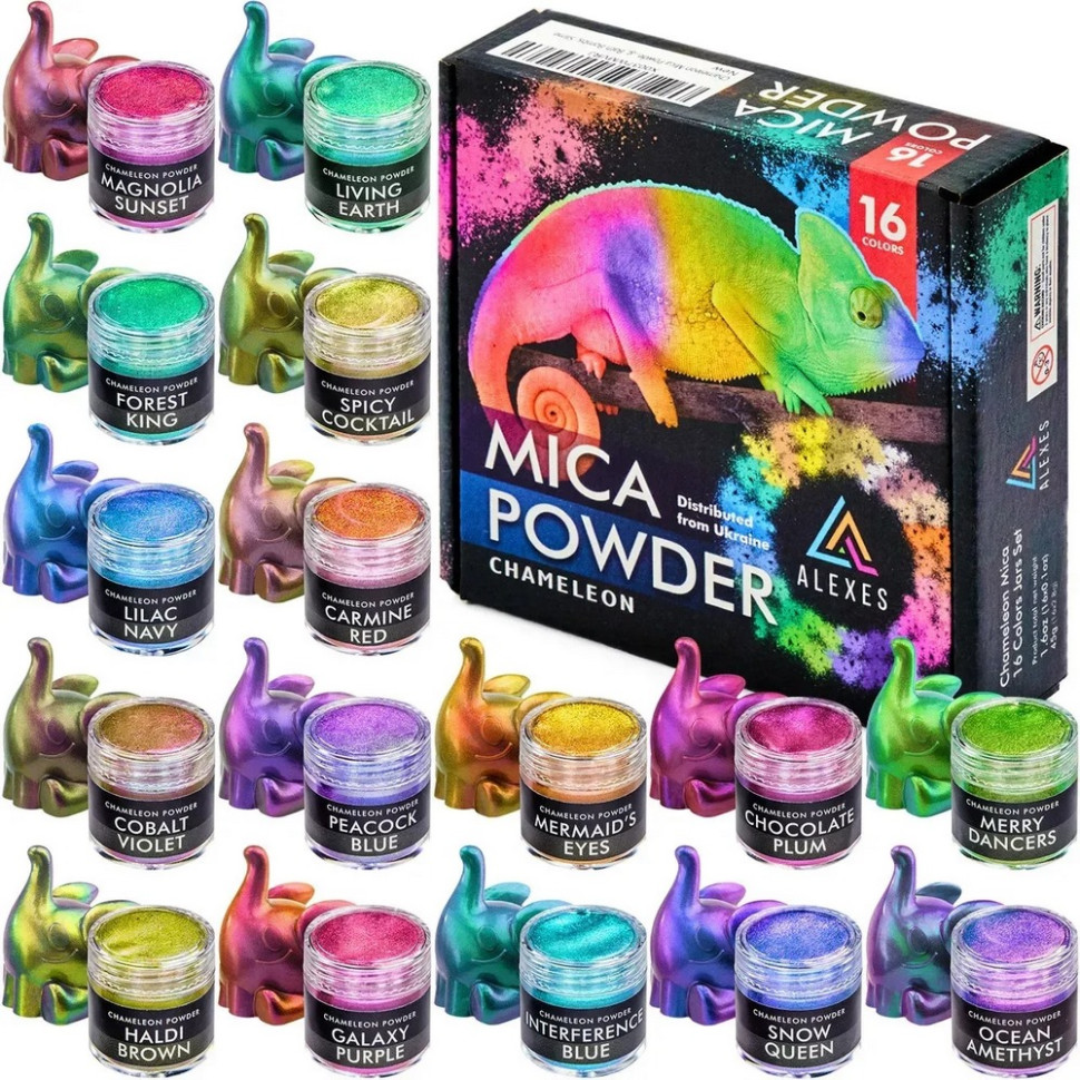 Перламутровый пигмент хамелеон Chameleon Mica Powder HM-001, 16 цветов опт, дропшиппинг