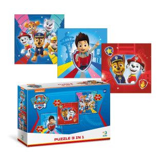 Дитячі Пазли 3 в 1 Paw Patrol 