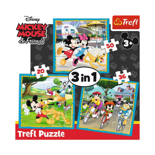Детские пазлы 3 в 1 Disney "Микки Маус с друзьями" Trefl 34846