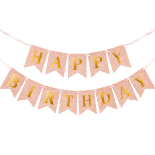 Гирлянда с флажками "Happy Birthday" MK 5955(Biege) бежевый