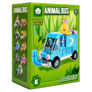 Детский конструктор Elephant Bus BB121E-E серии "Animal Bus", 101 деталь