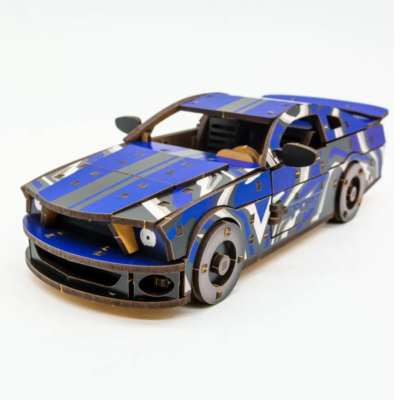 Деревянный 3D конструктор Mustang GT Puz-00642, 162 детали опт, дропшиппинг