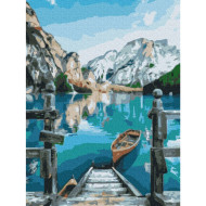 Картина по номерам "Лодка у озера" Brushme RBS29450 30х40 см