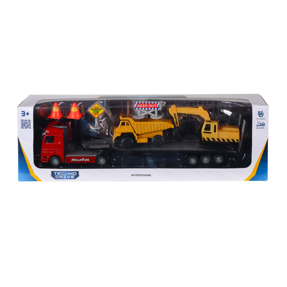 Игровой набор Автоперевозчик TechnoDrive 541757.270 самосвал, экскаватор опт, дропшиппинг