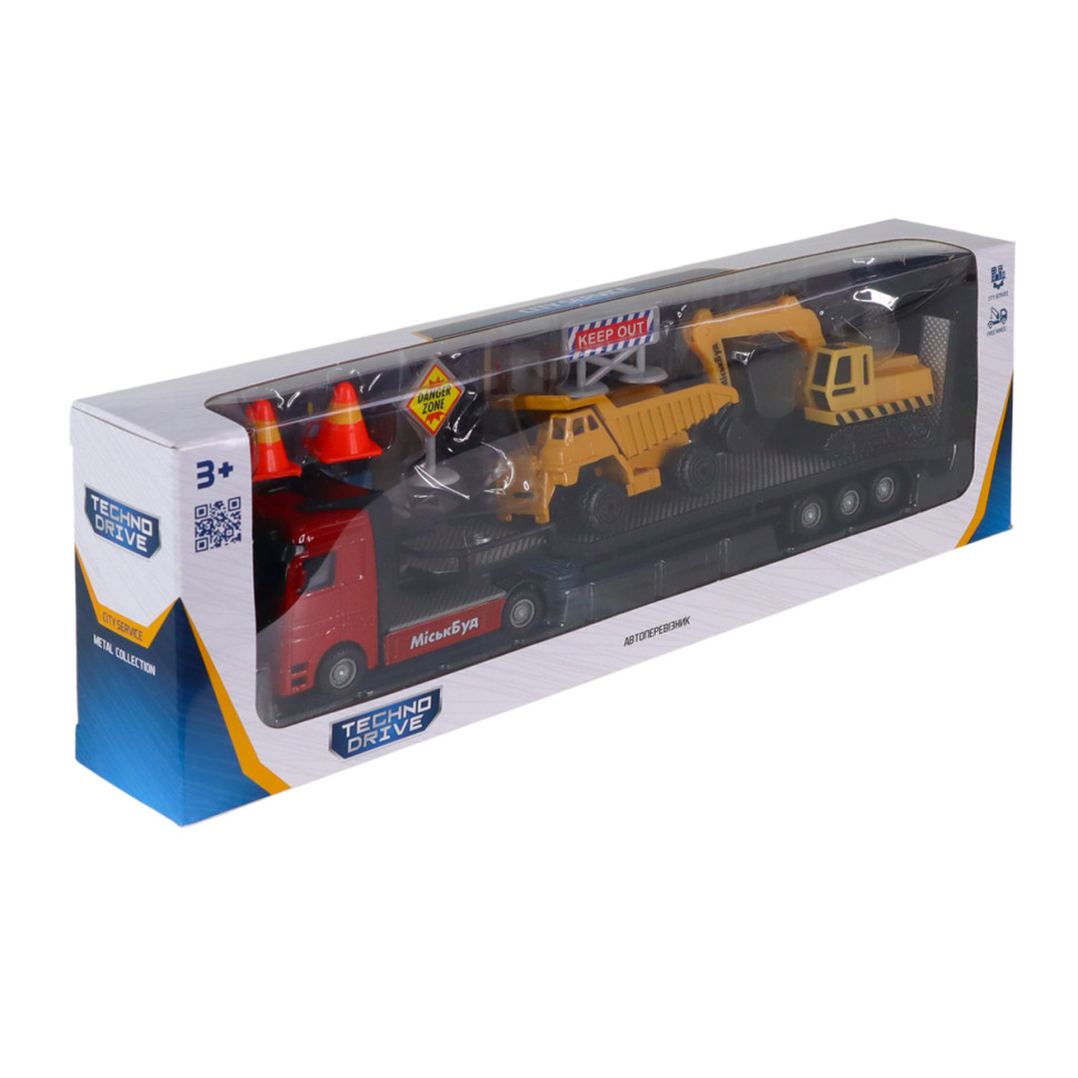 Игровой набор Автоперевозчик TechnoDrive 541757.270 самосвал, экскаватор опт, дропшиппинг