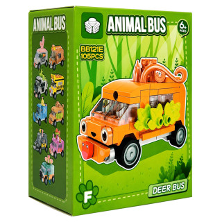 Детский конструктор Deer Bus BB121E-F серии "Animal Bus", 105 деталей