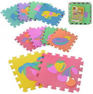 Дитячий килимок мозаїка Фрукти-тварини 0376 матеріал EVA