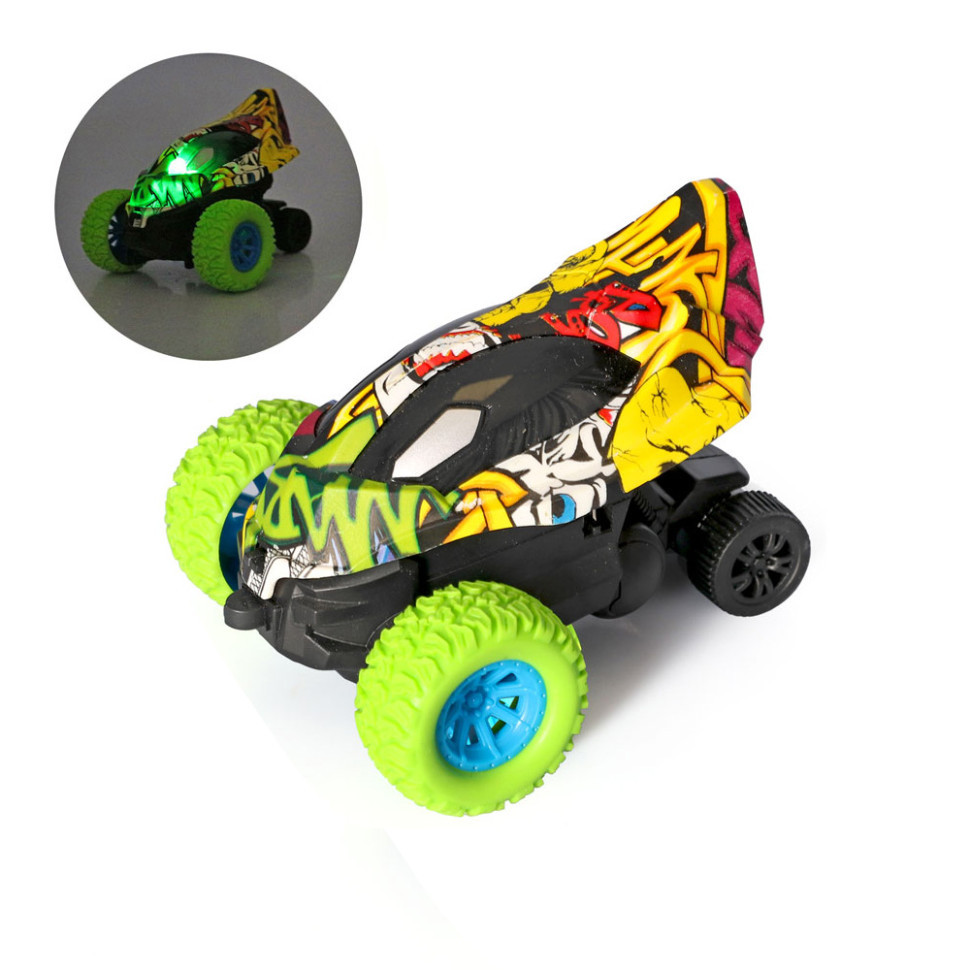 УЦІНКА!!! Дитяча машина трюкова Bambi FL-20610C(Green)-UC інерційна, 11 см, оборот на 360° - гурт(опт), дропшиппінг