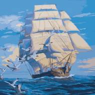 Картина по номерам. Морской пейзаж  "На всех парусах" KHO2708, 40х50 см