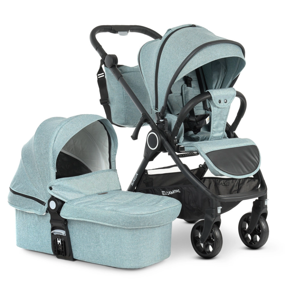 Коляска дитяча універсальна 2в1 EL CAMINO ME 1085 Denim Ash Blue - гурт(опт), дропшиппінг 