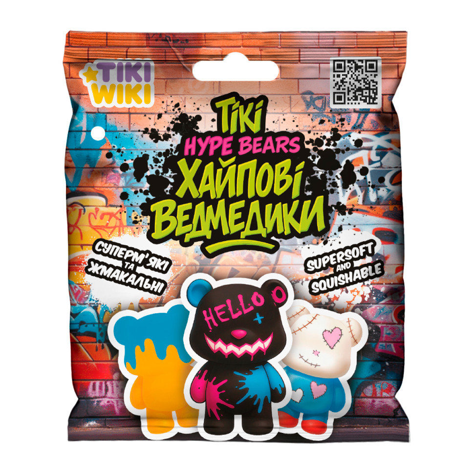 Коллекционная игрушка-сквиш Хайповые мишки Tiki Wiki SQ027 игрушка-сюрприз опт, дропшиппинг