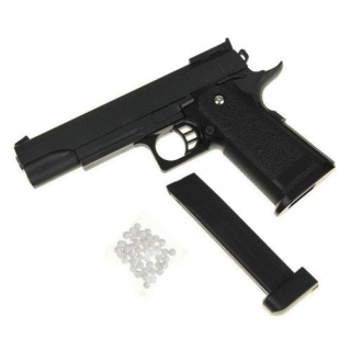 УЦЕНКА! Детский пистолет на пульках Colt M1911 Hi-Capa" G6-UC металл черный