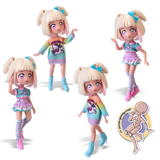 Детская кукла "Стильная Конфетка-единорог" 4SF Manga Dolls HKTF2000 серии "Hello Kitty"