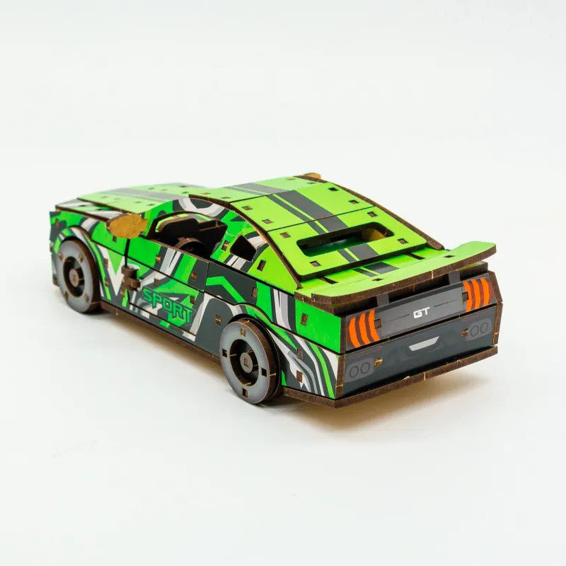 Деревянный 3D конструктор Mustang GT Puz-00640, 162 детали опт, дропшиппинг