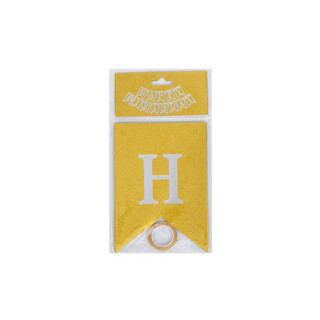 Гирлянда с флажками "Happy Birthday" MK 5955(Gold) золотой