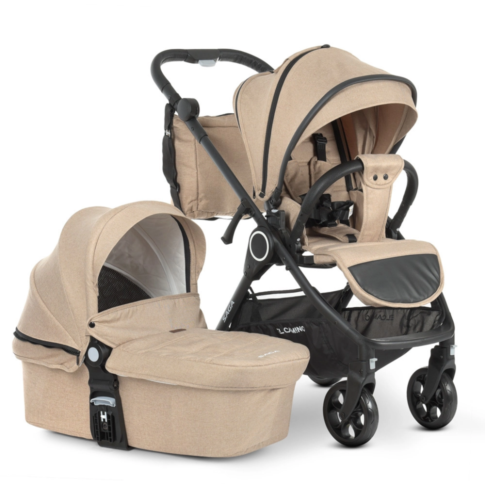 Коляска дитяча універсальна 2в1 EL CAMINO ME 1085 Denim Beige - гурт(опт), дропшиппінг 