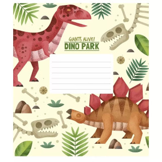 Зошит учнівський Dino park 012-3227K-4 в клітинку на 12 аркушів