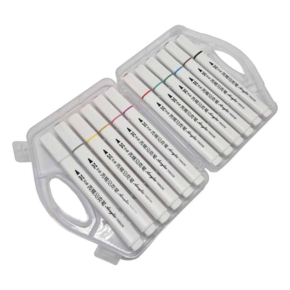 Набор акриловых маркеров Kiddy TK83150 plastic box,12 цветов опт, дропшиппинг