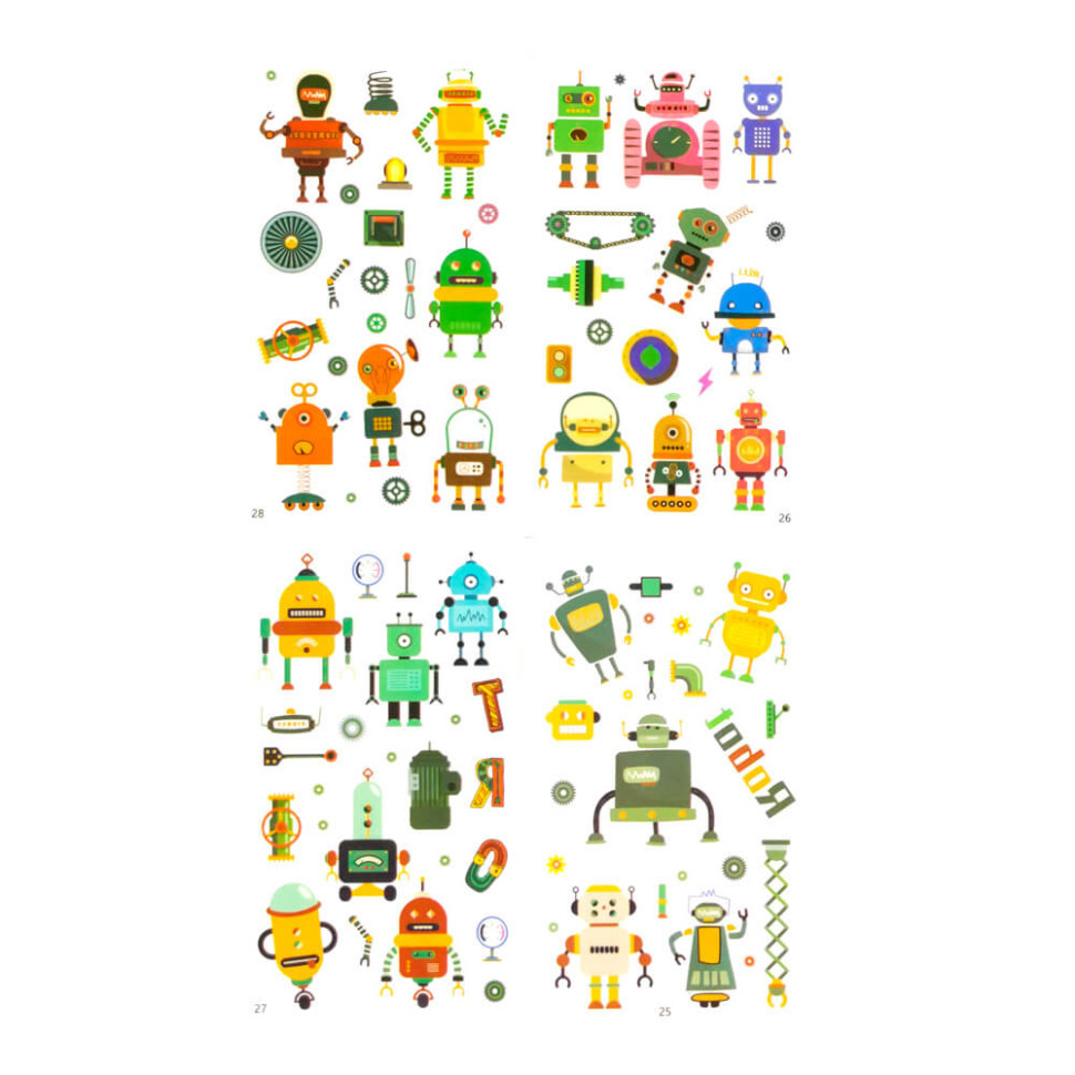 Набір дитячих тимчасових тату «Роботи» tattoo-kids-mini-set-robots - гурт(опт), дропшиппінг 