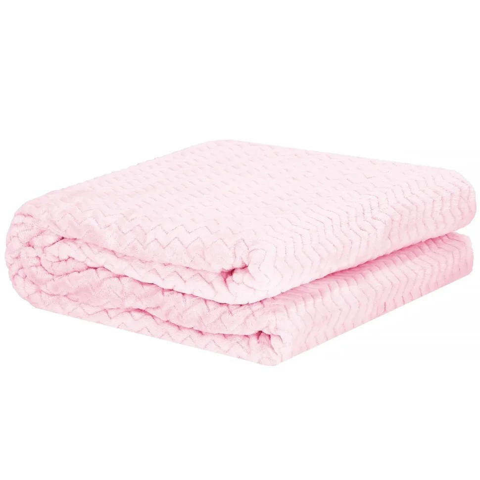 Плед-покривало Extra Soft Springos HA7128 світло-рожевий 130x180 см - гурт(опт), дропшиппінг 