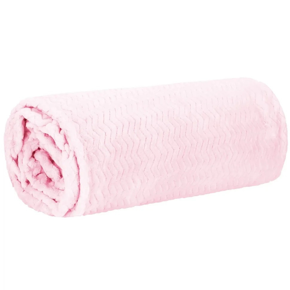 Плед-покривало Extra Soft Springos HA7128 світло-рожевий 130x180 см - гурт(опт), дропшиппінг 