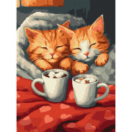 Картина по номерам "Влюбленные коты" KHO6588 30х40см