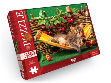 Пазл "Котенок в гамаке" Danko Toys C380-05-08, 380 эл.
