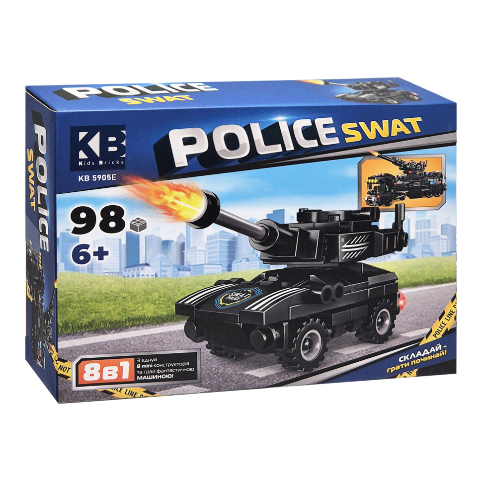 Детский конструктор Police SWAT KB 5905E пластик, 98 деталей опт, дропшиппинг