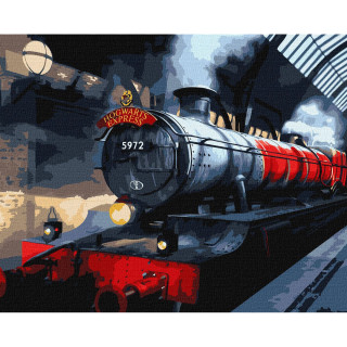 Картина по номерам "Harry Potter: Хогвартский экспресс" KHO5210 с красками металлик 40x50 см