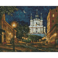 Алмазная мозаика "Вечерний Киев" ©Сергей Брандт Идейка AMO7348 40х50 см