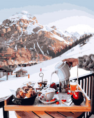 Картина по номерам. Brushme "Завтрак у швейцарских гор" GX26239, 50х40 см                                     