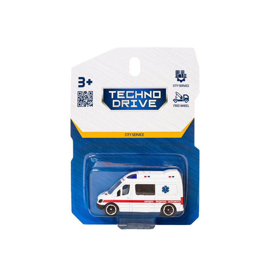 Автомодель детская Скорая помощь TechnoDrive 250421CG-3 масштаб 1:64 опт, дропшиппинг