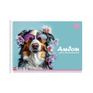 Альбом для малювання Собака в квітах PB-SC-020-573-2 спіраль, 20 аркушів