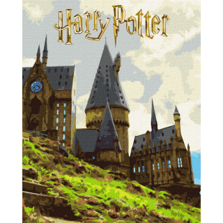 Картина по номерам "Harry Potter: Пейзаж Хогвартса" KHO5232 с красками металлик 40x50 см