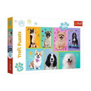 Детские пазлы  "В мире собак" Trefl 16421 100 элементов