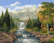 Картина по номерам. Rainbow Art "Водопад в лесу" GX7361-RA                                          