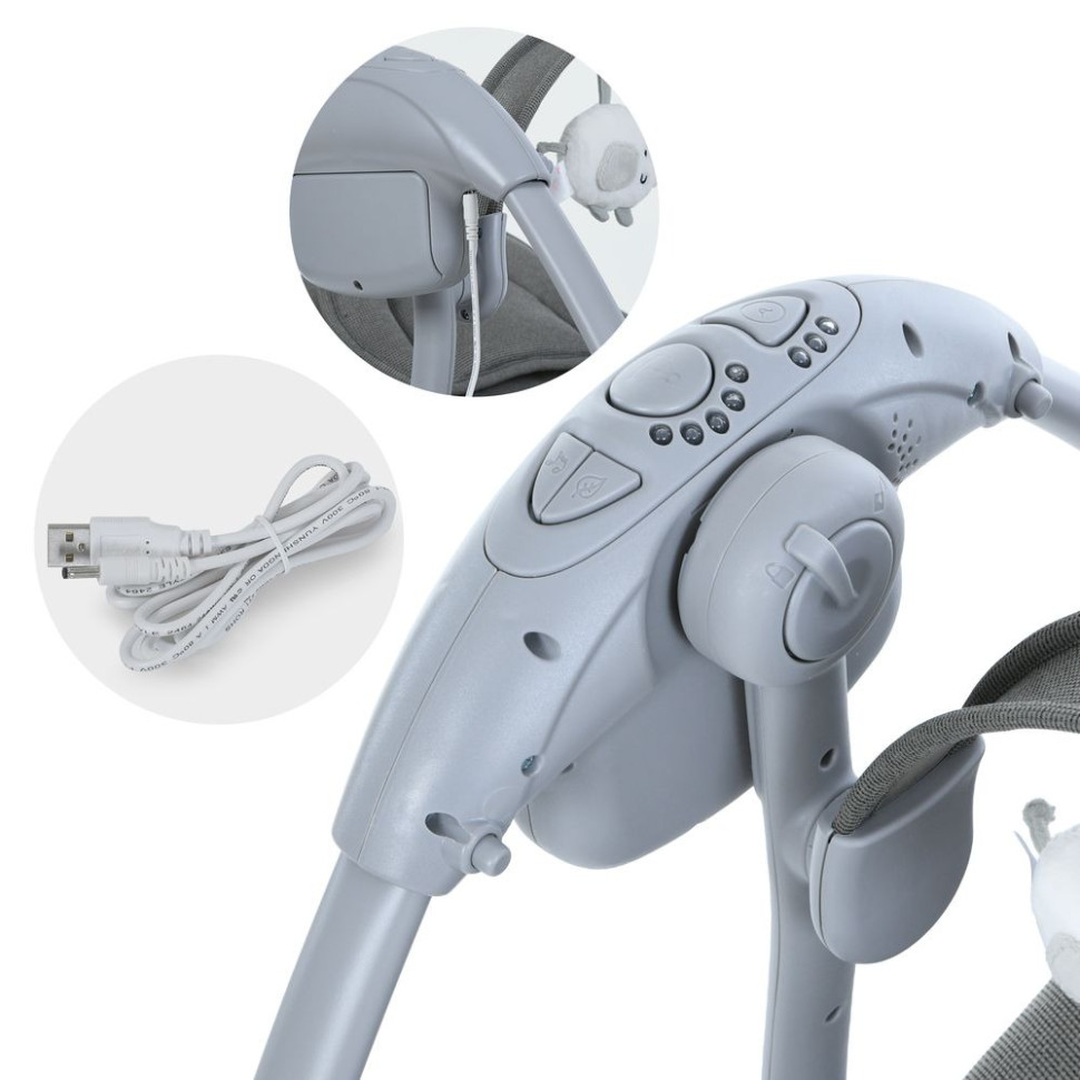 Убаюкивающий центр-шезлонг 6599, 5-ти точечные ремни безопасности опт, дропшиппинг