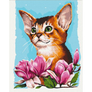 Картина по номерам "Котик в цветах" © Anna Kulyk Brushme BS53585 40х50 см