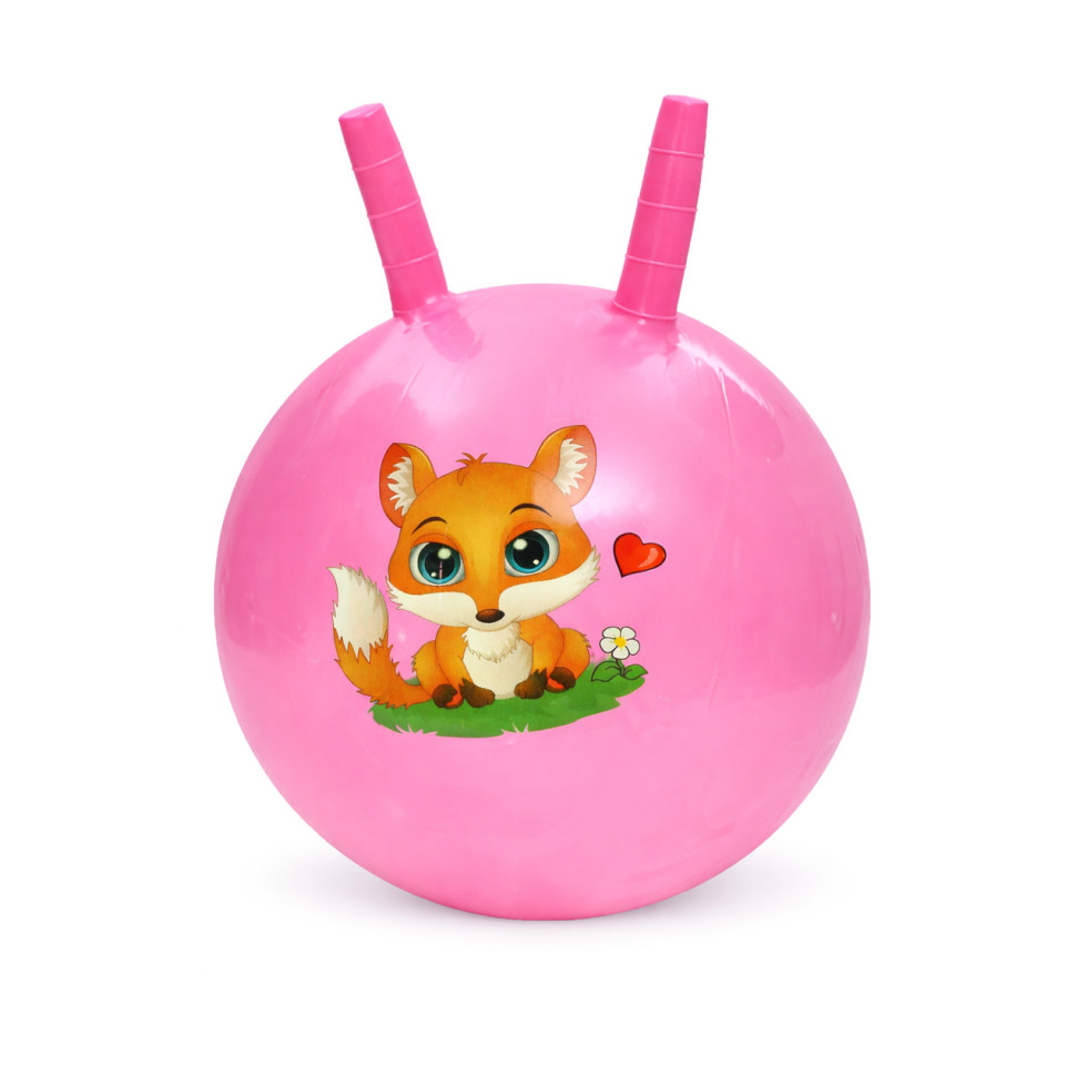 Дитячий м'яч для фітнесу Тваринка MS 4284(Pink) з ріжками, 45 см, 320 г - гурт(опт), дропшиппінг