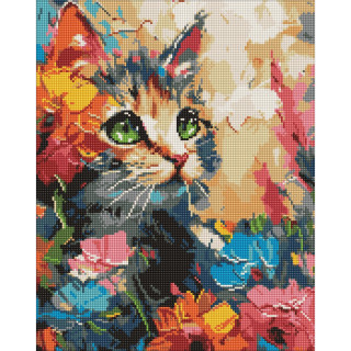 Алмазная мозаика "Пушистый котик" AMO7994, 40х50 см