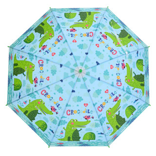 Детский зонтик "Крокодил" MK 5792(Green) длина 65 см, трость 60,5 см, диаметр 85 см, спица 48 см