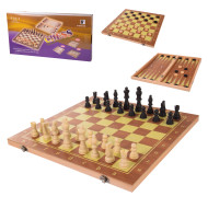 Настільна гра Шахи 624A 3 в1, шахи, шашки, нарди, 39*39*2 см