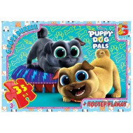 Пазлы детские "Веселые мопсы" Puppy Dog Pals MD402, 35 элементов