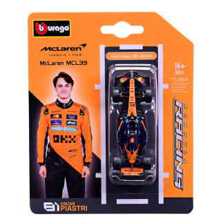 Коллекционная автомодель "McLaren F1 MCL39 (2025)" 18-58001, 1:64 масштаб