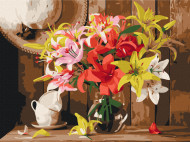 Картина по номерам "Красочный букет лилий" Brushme RBS52767 30x40 см                                                      