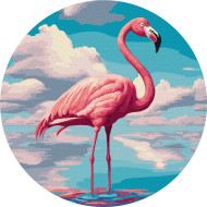 Картина по номерам "Изысканный фламинго" ©art_selena_ua KHO-R1022 диаметр 33 см