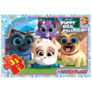 Пазлы детские "Веселые мопсы" Puppy Dog Pals MD403, 35 элементов