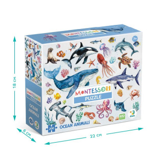 Детский пазл Монтессори "Океанические животные" 300630, 200 элементов