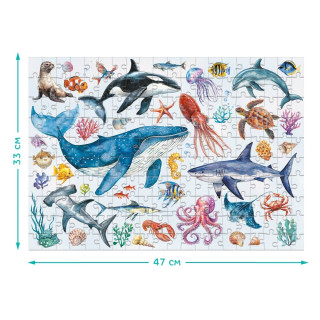 Детский пазл Монтессори "Океанические животные" 300630, 200 элементов