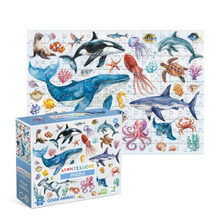 Детский пазл Монтессори "Океанические животные" 300630, 200 элементов